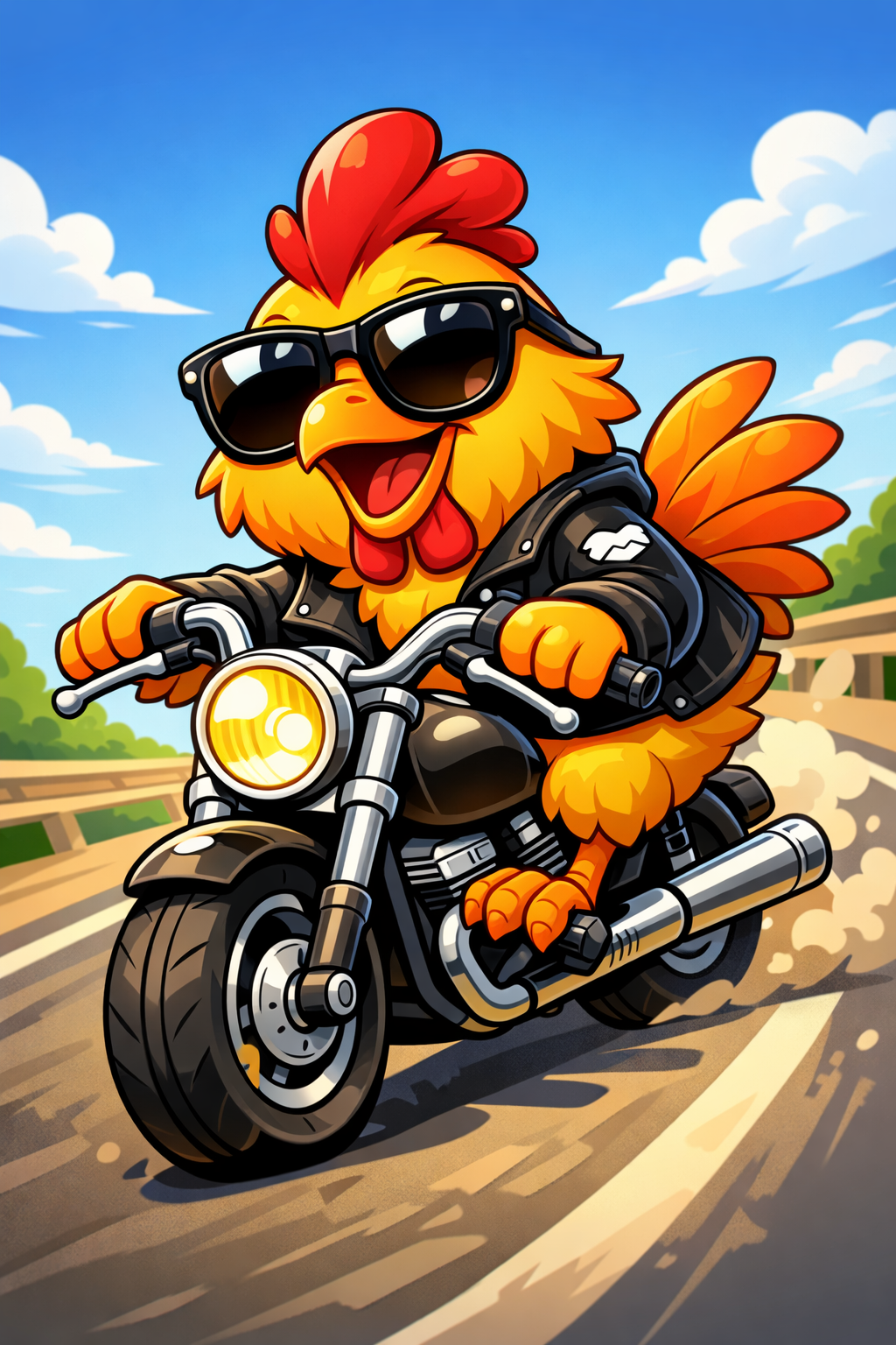 Jean-Poule sur sa moto